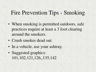 Fire Prevention Tips - Smoking