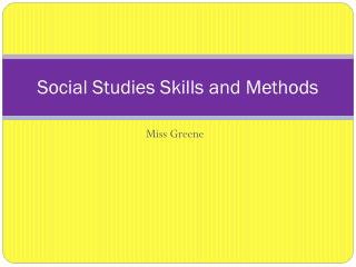 Social Studies Skills and Methods