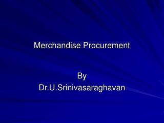 Merchandise Procurement