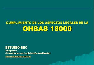 CUMPLIMIENTO DE LOS ASPECTOS LEGALES DE LA OHSAS 18000