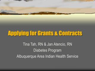 Applying for Grants &amp; Contracts