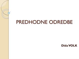 PREDHODNE ODREDBE