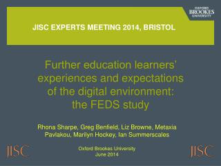 JISC experts meeting 2014, Bristol