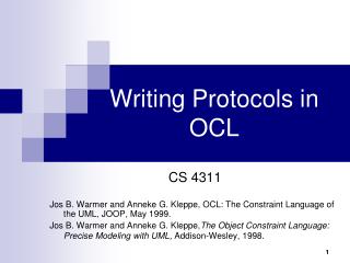 Writing Protocols in OCL