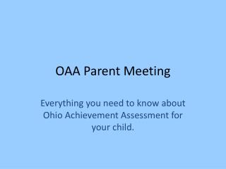 OAA Parent Meeting