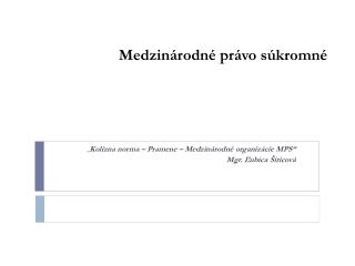 Medzinárodné právo súkromné