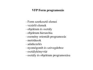 VFP Form programozás