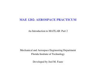 MAE 1202: AEROSPACE PRACTICUM