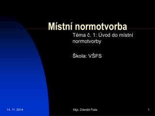 Místní normotvorba