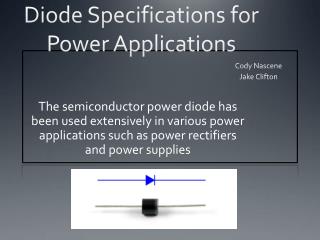 Diode Specifications for Power Applications