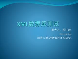 XML 数据库测试