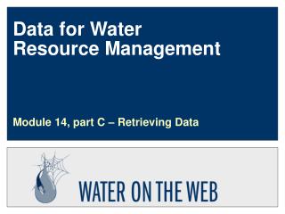 Data for Water Resource Management