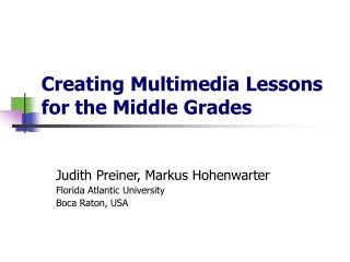 Creating Multimedia Lessons for the Middle Grades