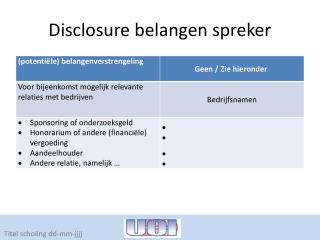 Disclosure belangen spreker