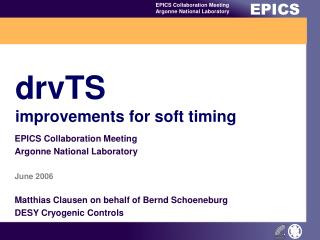 drvTS improvements for soft timing