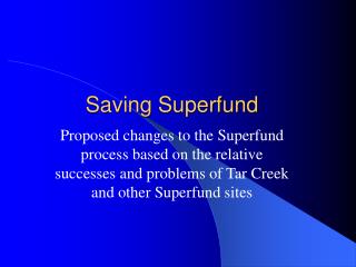 Saving Superfund