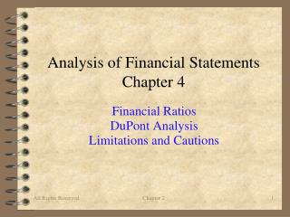 Analysis of Financial Statements Chapter 4