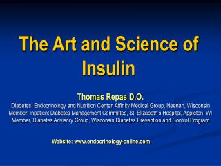 The Art and Science of Insulin