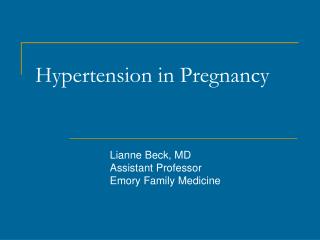 Hypertension in Pregnancy