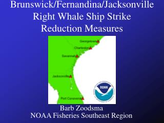 Brunswick/Fernandina/Jacksonville Right Whale Ship Strike Reduction Measures