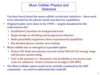 Muon Collider Physics and Detectors