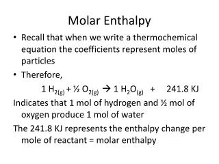 Molar Enthalpy