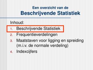 Een overzicht van de Beschrijvende Statistiek