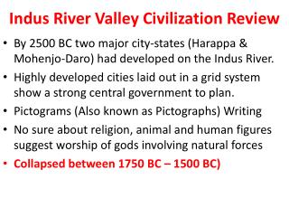 Indus River Valley Civilization Review