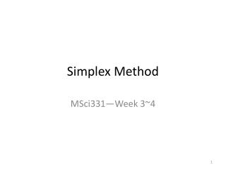 Simplex Method