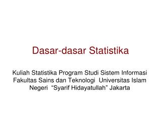 Dasar-dasar Statistika
