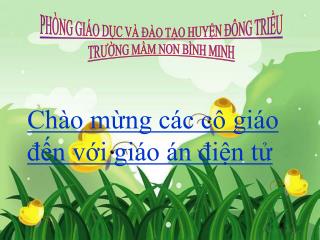 PHÒNG GIÁO DỤC VÀ ĐÀO TẠO HUYỆN ĐÔNG TRIỀU TRƯỜNG MẦM NON BÌNH MINH