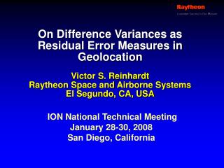 On Difference Variances as Residual Error Measures in Geolocation