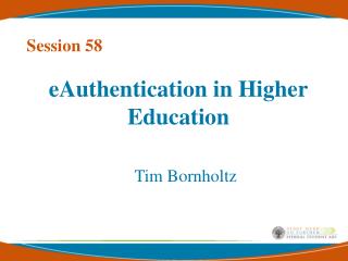 eAuthentication in Higher Education