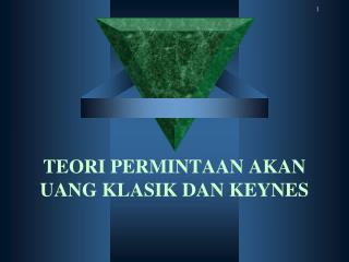 TEORI PERMINTAAN AKAN UANG KLASIK DAN KEYNES