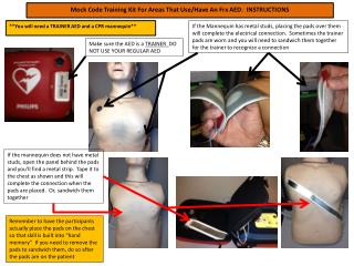 Mock Code Training Kit For Areas That Use/Have An Frx AED : INSTRUCTIONS