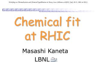 Chemical fit at RHIC