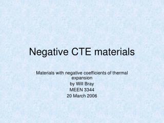 Negative CTE materials