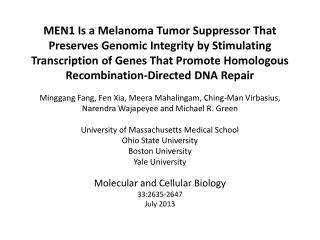 Multiple Endocrine Neoplasia type 1 (MEN1) Syndrome