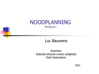 NOODPLANNING “Bedrijven”