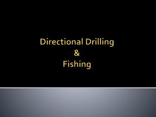 Directional Drilling &amp; Fishing
