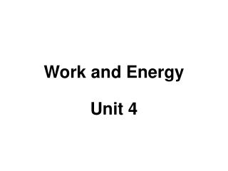 Work and Energy