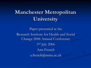 Manchester Metropolitan University