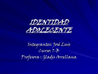 IDENTIDAD ADOLECENTE