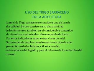 USO DEL TRIGO SARRACENO EN LA APICULTURA