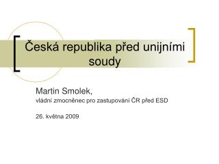 Česká republika před unijními soudy