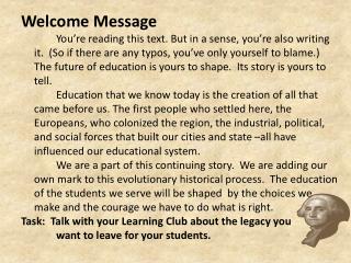 Welcome Message