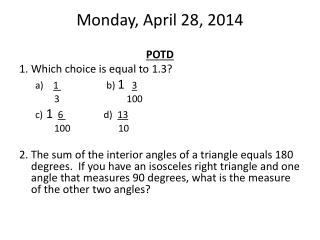 Monday, April 28, 2014