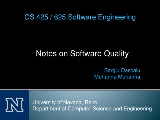 Notes on Software Quality