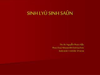 SINH LYÙ SINH SAÛN