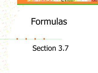 Formulas
